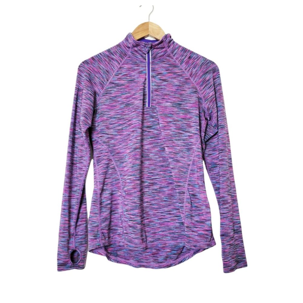 Ideology Activewear Jacket Purple and Pink Galaxy Colors Quarter Zip Mock Neck